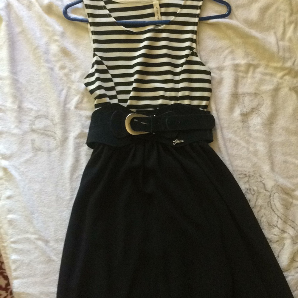 Long, black and white, sleeveless, summer, dress